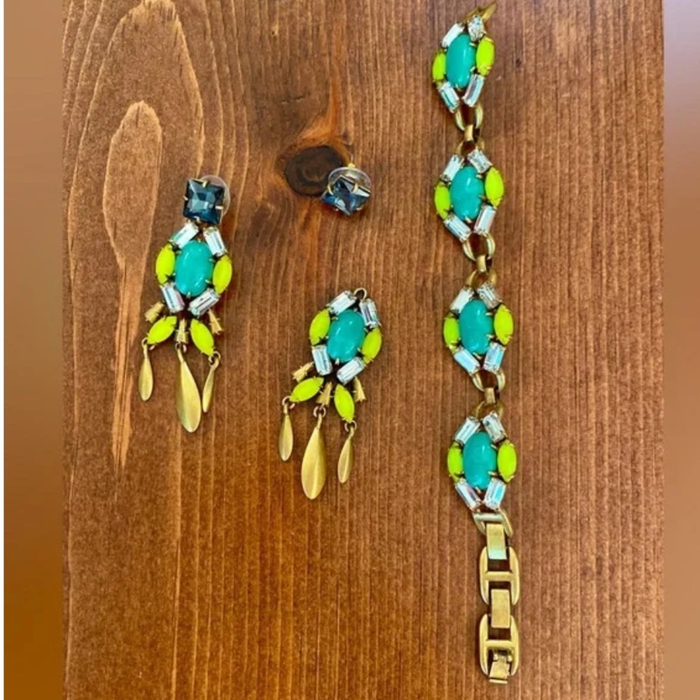 Stella & Dot Jardin Matching Bracelet and Earrings Set